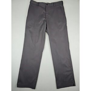 Nike Golf Men's 34x32 Gray Check Performance Stretch Flat Front Dri Fit Pants